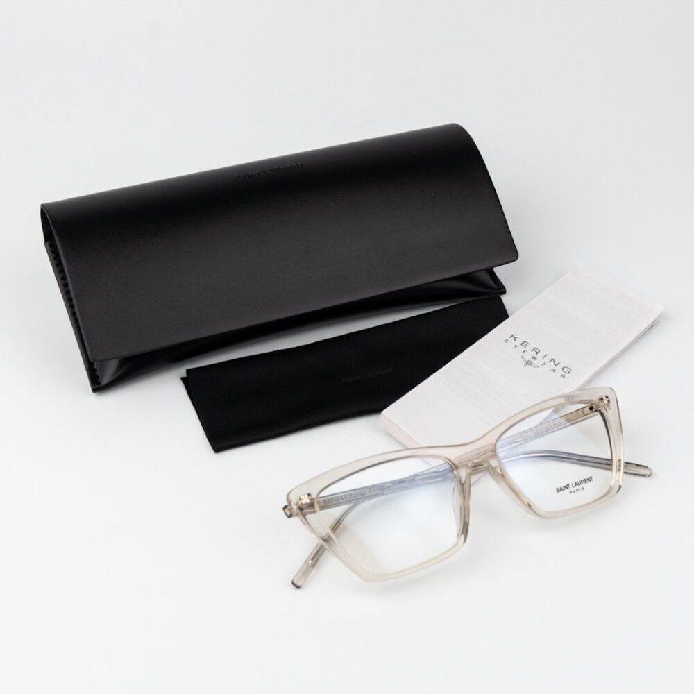 Saint Laurent Women Eyeglasses Beige Cat Eye SL737 MICA THIN OPT 004 BRAND NEW - Picture 11 of 12